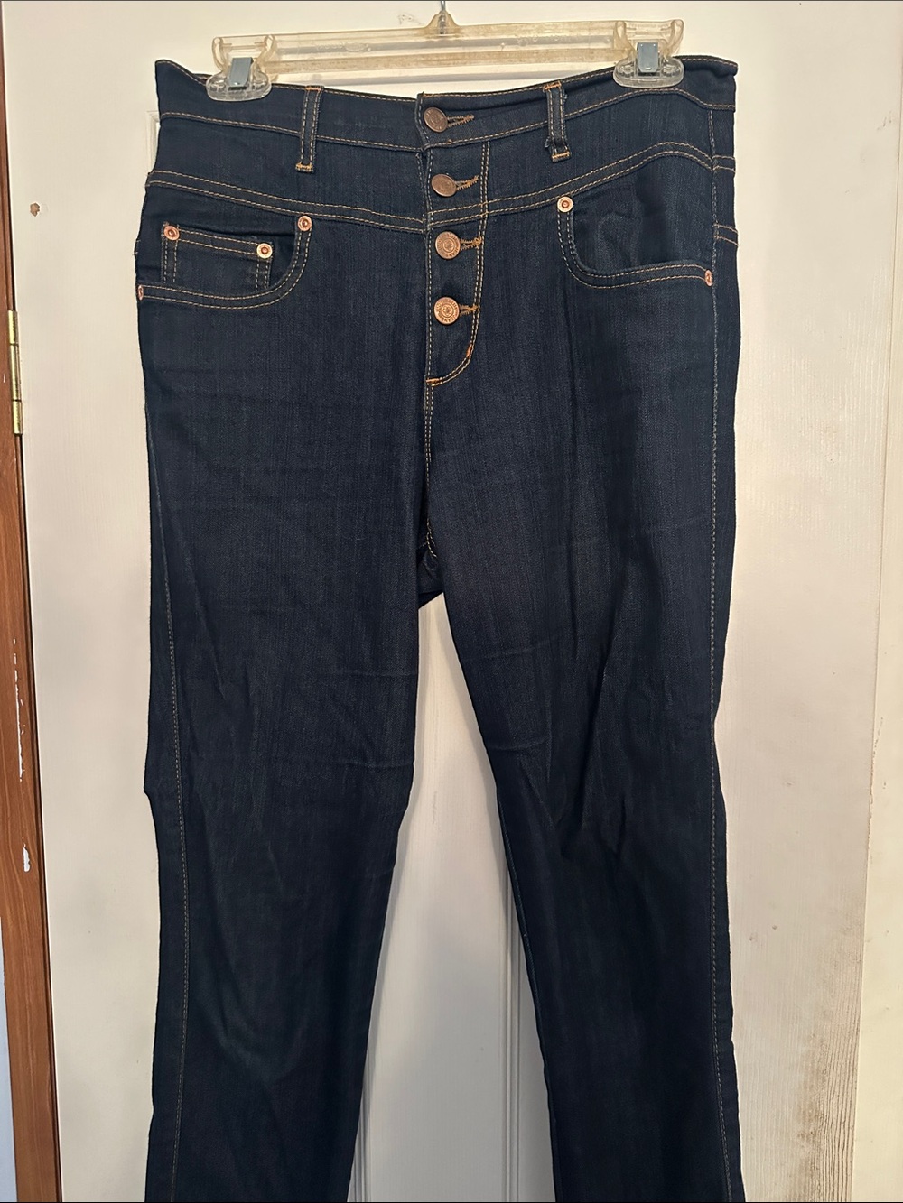 Judy Blue Dark Blue High Rise Button-Front Jeans